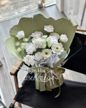 Pure White Soap Flower Bouquet